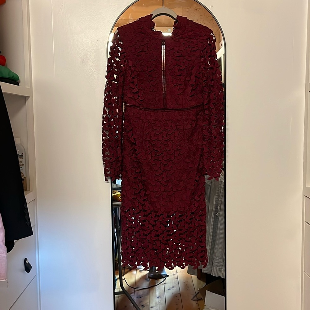 Bardot dress, dark red, size 6 - small. Worn once EUC